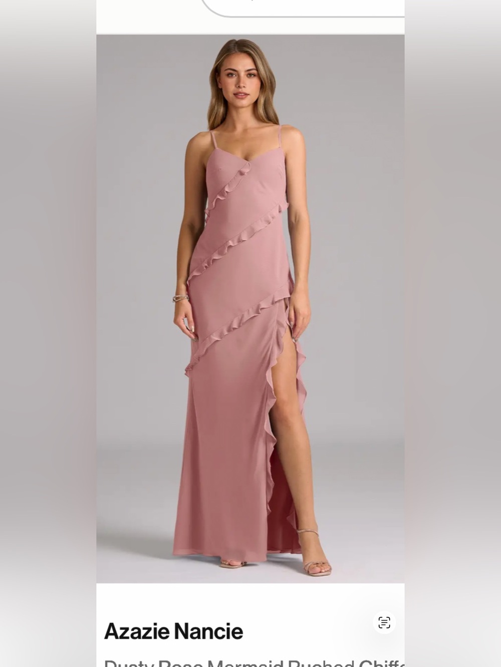 Azazie Nancie bridesmaids dress in color Dusty Rose - Picture 3 of 4